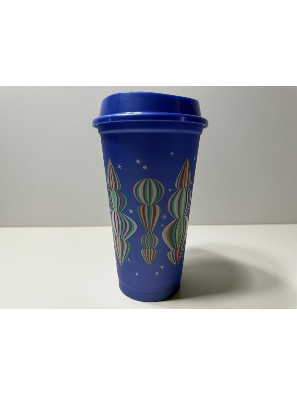 Starbucks 2024 Holiday Reusable Hot Cup Lids - Grande Size 16oz Blue